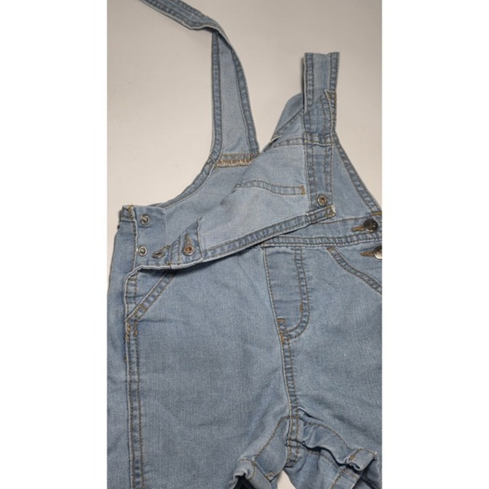 Toddler Lee Vintage Look Shortalls Denim Cotton Blend Size 2T Light Blue Unisex - Picture 6 of 9